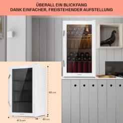 Beersafe XXL Quartz Kühlschrank 80 Liter 3 Böden Panoramaglastür -Klarstein 10039427 DE 0006 usp