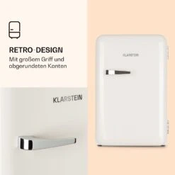 Audrey Retro-Kühlschrank 70 Liter 3 Regale 2 Türfächer Innenbeleuchtung -Klarstein 10039694 de 0003 logo