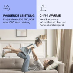 La Palma 500 Smart 2-in-1 Heizgerät Infrarot Konvektor 60x60cm 500W Spiegelfront -Klarstein 10039827 de 0004 logo