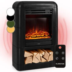 Dukono Elektrokamin 1800 W LED-Flammen Heizlüfter Timer Holzfach