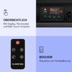 Dukono Elektrokamin 1800 W LED-Flammen Heizlüfter Timer Holzfach -Klarstein 10039850 de 0005 logo