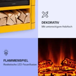Dukono Elektrokamin 1800 W LED-Flammen Heizlüfter Timer Holzfach 10 Dukono Elektrokamin 1800 W LED-Flammen Heizlüfter Timer Holzfach -Klarstein 10039853 de 0003 logo