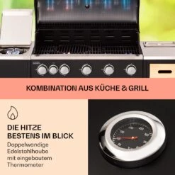 Jersey Outdoor Kitchen Gasgrill 20,7 KW 5+1 Brenner Mobil Regenschutz 10 Jersey Outdoor Kitchen Gasgrill 20,7 KW 5+1 Brenner Mobil Regenschutz -Klarstein 10039855 de 0003 usp