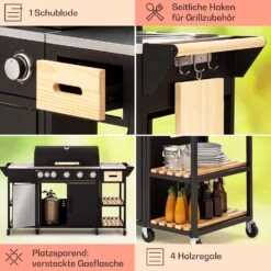 Jersey Outdoor Kitchen Gasgrill 20,7 KW 5+1 Brenner Mobil Regenschutz 12 Jersey Outdoor Kitchen Gasgrill 20,7 KW 5+1 Brenner Mobil Regenschutz -Klarstein 10039855 de 0005 usp