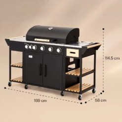 Jersey Outdoor Kitchen Gasgrill 20,7 KW 5+1 Brenner Mobil Regenschutz 15 Jersey Outdoor Kitchen Gasgrill 20,7 KW 5+1 Brenner Mobil Regenschutz -Klarstein 10039855 yy 0008 dimensions