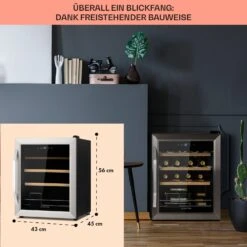 Vinamour 16 Uno Weinkühlschrank 16Fl./42l 5-18°C 41dB Glas 13 Vinamour 16 Uno Weinkühlschrank 16Fl./42l 5-18°C 41dB Glas -Klarstein 10039897 de 0006 usp
