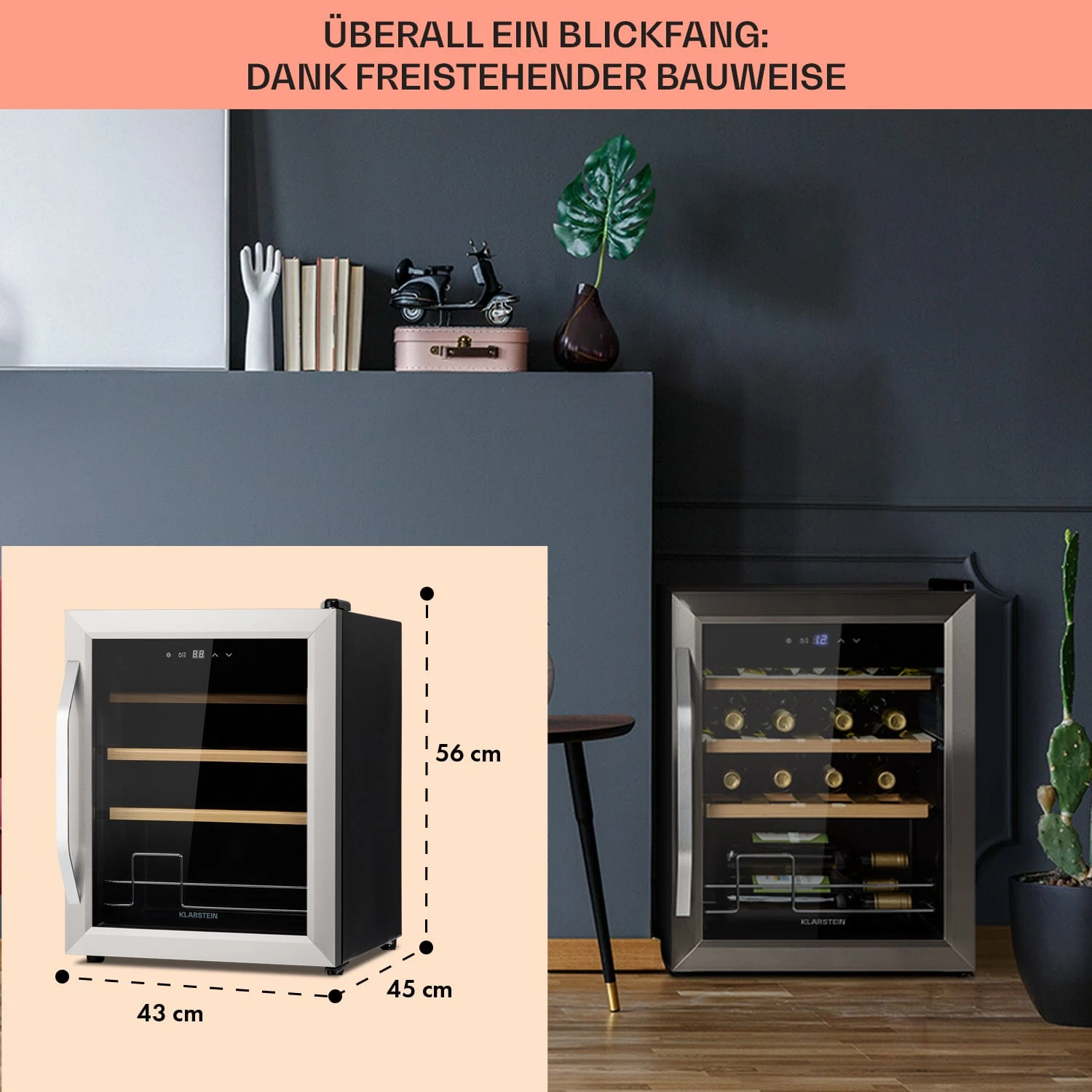 Vinamour 16 Uno Weinkühlschrank 16Fl./42l 5-18°C 41dB Glas 6 Vinamour 16 Uno Weinkühlschrank 16Fl./42l 5-18°C 41dB Glas – Bild 6