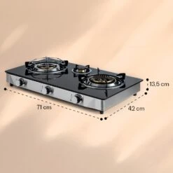Barzona 3 Campingkocher 3 Brenner 3,4 KW & 0,75 KW & 4,3 KW Glasplatte & Edelstahlgehäuse -Klarstein 10040045 yy 0011 dimensions