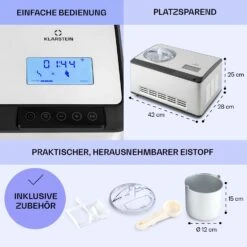 Dolce Bacio Smart Eiscremebereiter Yogurtmaker Kompressor 2 Liter WiFi Touch Edelstahl 13 Dolce Bacio Smart Eiscremebereiter Yogurtmaker Kompressor 2 Liter WiFi Touch Edelstahl -Klarstein 10040048 de 0006 logo