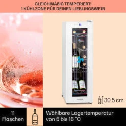 Shiraz 12 Slim Uno Weinkühlschrank 32l/12Fl.Touch 85 W 5-18 °C LED -Klarstein 10040213 de 0003 usp