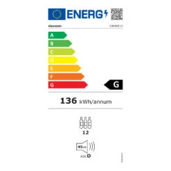 Shiraz 12 Slim Uno Weinkühlschrank 32l/12Fl.Touch 85 W 5-18 °C LED -Klarstein 10040213 energy label