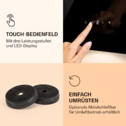 Alina 90 Smart Dunstabzugshaube 90cm 594m³/h LED Ambiente Glasfront -Klarstein 10040232 de 0006 logo