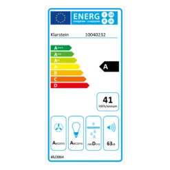 Alina 90 Smart Dunstabzugshaube 90cm 594m³/h LED Ambiente Glasfront -Klarstein 10040232 energy label