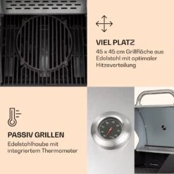 Lucifer 2 Gasgrill 2 X 3,6 KW Brenner 45x45cm Grill Edelstahl Mobil -Klarstein 10040279 de 0004 logo