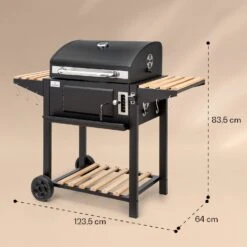 Aberdeen Single Holzkohlegrill -Klarstein 10040292 yy 0011 dimensions