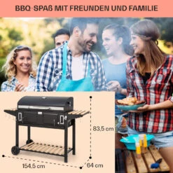 Aberdeen Double Holzkohlegrill Smoker Thermometer 2 Seitentische Mobil -Klarstein 10040293 de 0007 usp