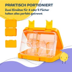 Junior Lunchbox 6 Fächer 21,3 X 15 X 4,5 Cm (BxHxT) BPA-frei -Klarstein 10040339 de 0004 usp