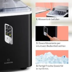 Albaron Eiswürfelmaschine Bullet-Eis 12 Kg / 24 H 1,5 Ltr. Display -Klarstein 10040346 de 0004 usp