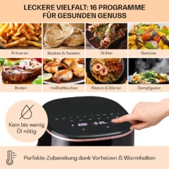 Air Bloom Heißluftfritteuse Dampffunktion 1500W 7,5 Liter 16 Programme -Klarstein 10040495 de 0004 usp