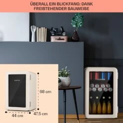 PopLife 70 Getränkekühler Kühlschrank 70 Ltr 0-10 °C Retro-Design LED -Klarstein 10040736 de 0006 usp