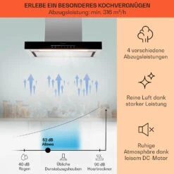 Alinea 60 Dunstabzugshaube 60cm Wandhaube WiFi A++ 500m³/h Touch 10 Alinea 60 Dunstabzugshaube 60cm Wandhaube WiFi A++ 500m³/h Touch -Klarstein 10041171 de 0003 usp