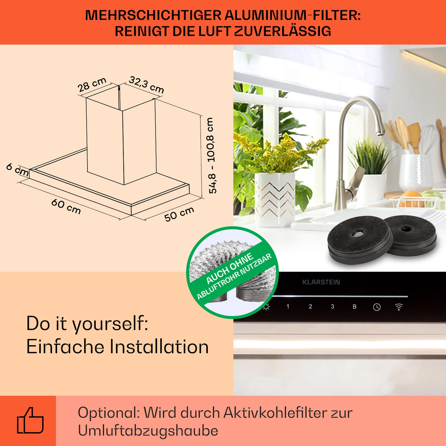 Alinea 60 Dunstabzugshaube 60cm Wandhaube WiFi A++ 500m³/h Touch 5 Alinea 60 Dunstabzugshaube 60cm Wandhaube WiFi A++ 500m³/h Touch – Bild 5