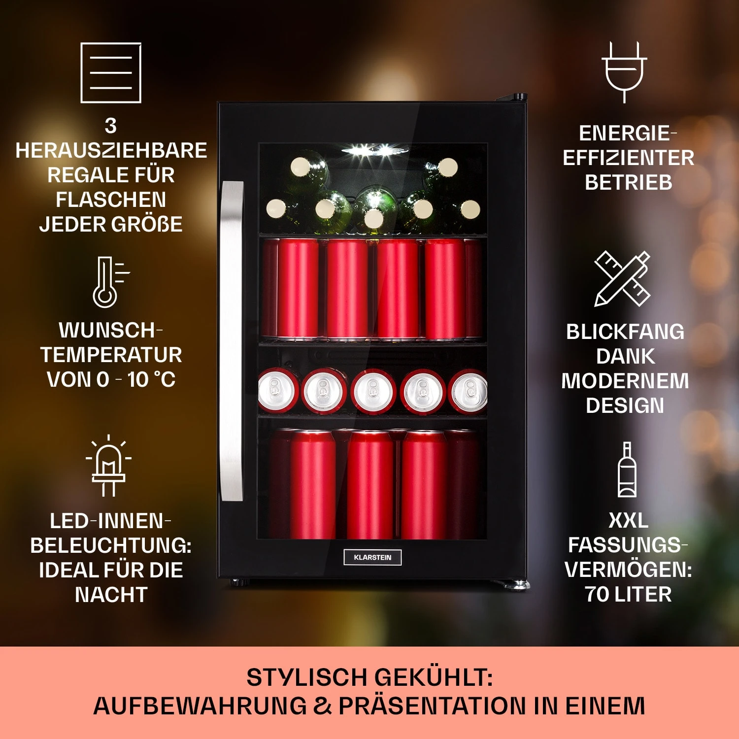 Beersafe 70 Craft Beer Edition Kühlschrank 70 Ltr Glastür Edelstahl 2 Beersafe 70 Craft Beer Edition Kühlschrank 70 Ltr Glastür Edelstahl – Bild 2