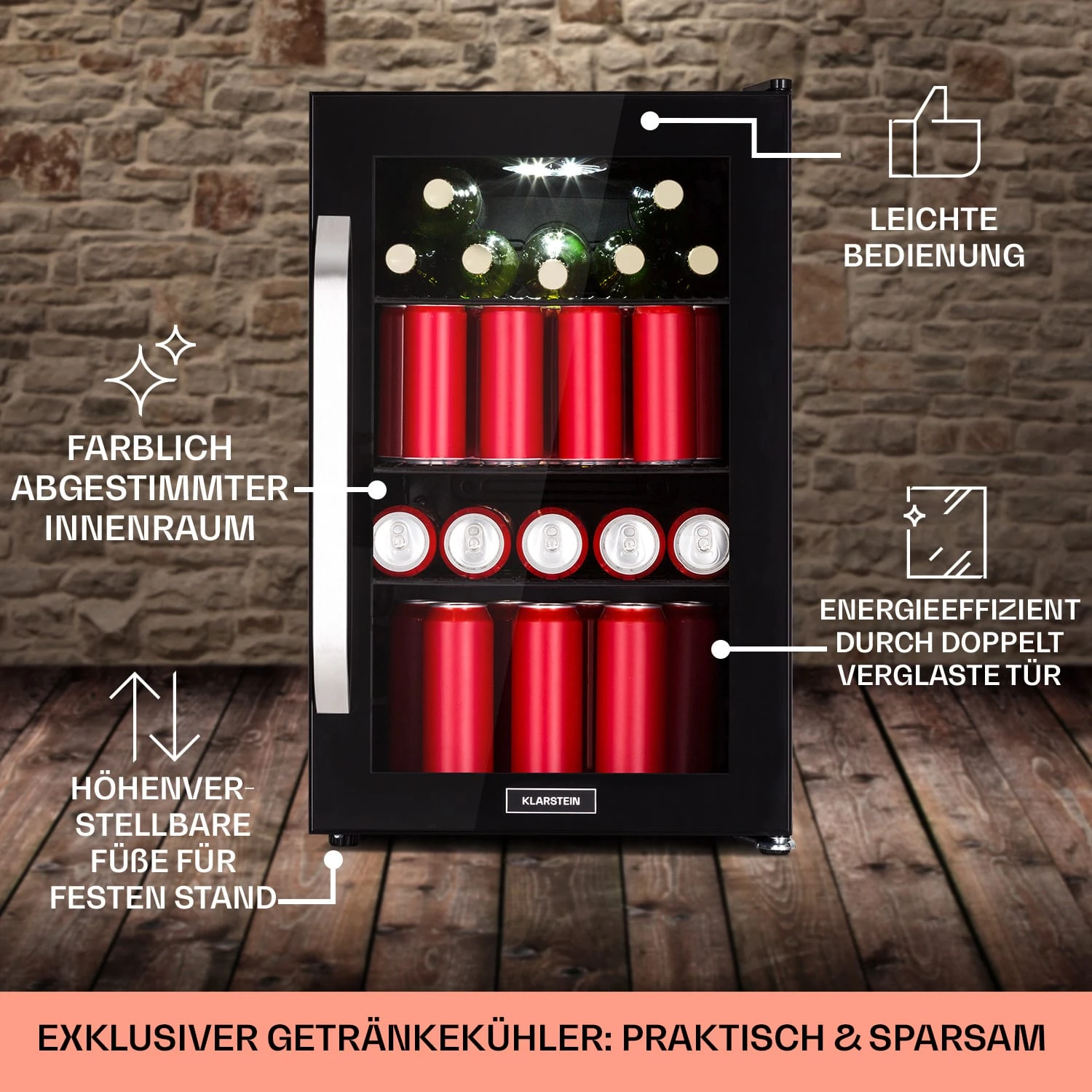 Beersafe 70 Craft Beer Edition Kühlschrank 70 Ltr Glastür Edelstahl 6 Beersafe 70 Craft Beer Edition Kühlschrank 70 Ltr Glastür Edelstahl – Bild 6