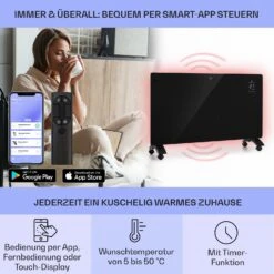 Bansin Crystal Smart Konvektions-Heizgerät 2500W 5 - 50 °C App-Steuerung 9 Bansin Crystal Smart Konvektions-Heizgerät 2500W 5 - 50 °C App-Steuerung -Klarstein 10041211 de 0003 usp