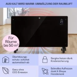 Bansin Crystal Smart Konvektions-Heizgerät 2500W 5 - 50 °C App-Steuerung 10 Bansin Crystal Smart Konvektions-Heizgerät 2500W 5 - 50 °C App-Steuerung -Klarstein 10041211 de 0004 usp