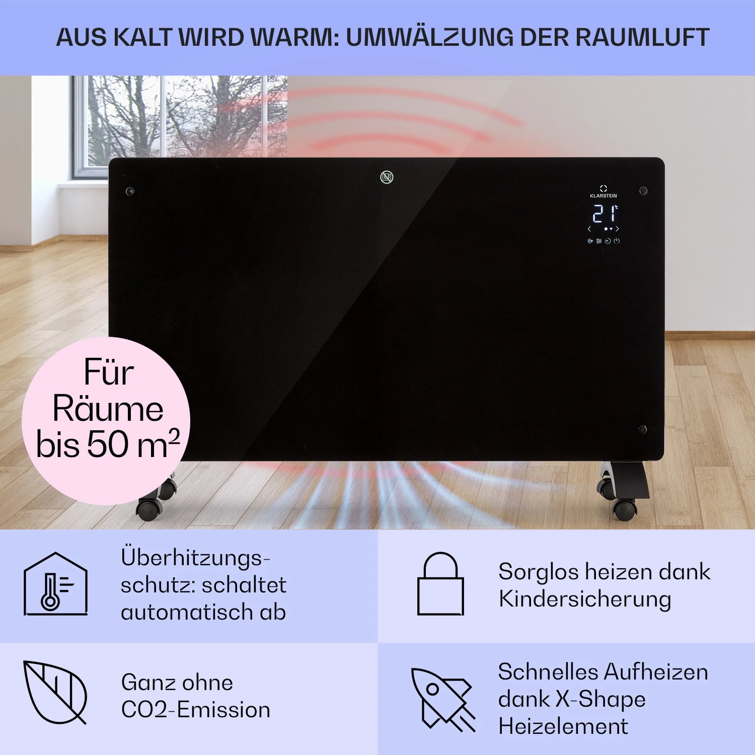 Bansin Crystal Smart Konvektions-Heizgerät 2500W 5 - 50 °C App-Steuerung 4 Bansin Crystal Smart Konvektions-Heizgerät 2500W 5 - 50 °C App-Steuerung – Bild 4