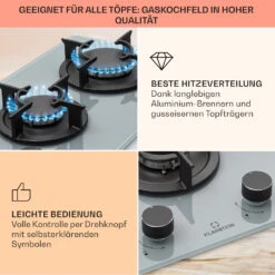 Firetale Gaskochfeld 2-flammig Aluminium-Brenner Erdgas/Propangas Inkl. Schlauch Und Druckminderer 11 Firetale Gaskochfeld 2-flammig Aluminium-Brenner Erdgas/Propangas Inkl. Schlauch Und Druckminderer -Klarstein 10041301 de 0004 usp