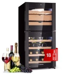 Klarstein 17 El Dorado 89 Käse & Weinkühlschrank 2 Zonen Touch 89L LED