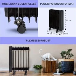 Sanford Smart Ölradiator 2500 W Leistung Wochentimer LED-Display Touch-Panel Klarstein-App -Klarstein 10041358 de 0006 usp