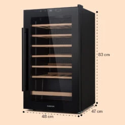Barossa 32 Uno Weinkühlschrank 1 Zone 95 Liter / 36 Flaschen Touch-Display -Klarstein 10041395 yy 0008 dimensions
