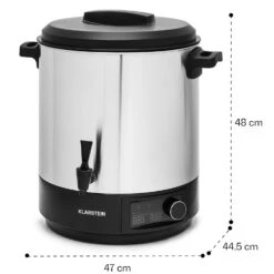 Abbey 25 Einkochautomat Getränkespender 25L 100°C 180min Edelstahl 15 Abbey 25 Einkochautomat Getränkespender 25L 100°C 180min Edelstahl -Klarstein 10041838 yy 0008 dimensions