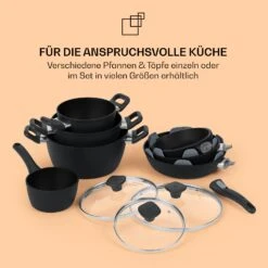 Noto Endurance Kochtopf Ø20cm Geschmiedetes Aluminium Deckel Induktion PTFE-Antihaftbeschichtung -Klarstein 10045006 de 0008 usp