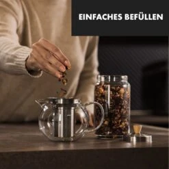 Sencha Teekanne 0,65 L Edelstahl-Siebeinsatz Borosilikatglas Deckel -Klarstein 10045058 de 0003 logo