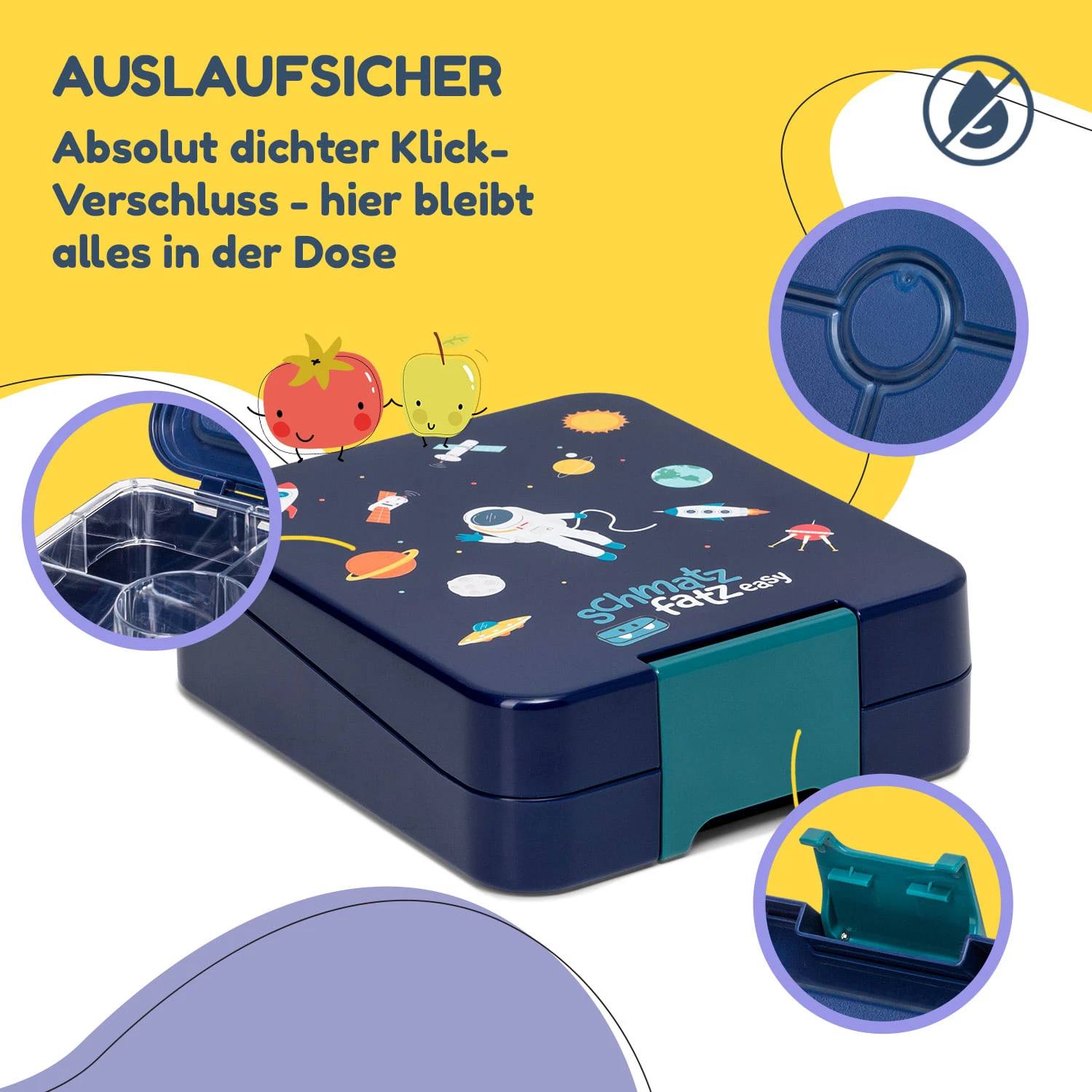 Klarstein Schmatzfatz Easy Snackbox 4 Fächer 18 X 15 X 5 Cm (BxHxT) 3 Klarstein Schmatzfatz Easy Snackbox 4 Fächer 18 X 15 X 5 Cm (BxHxT) – Bild 3