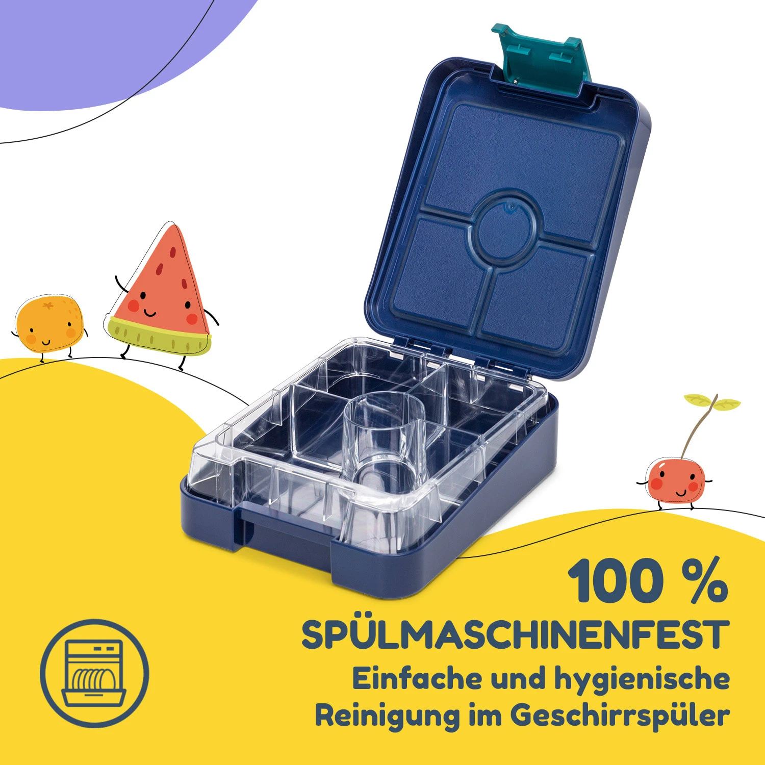 Klarstein Schmatzfatz Easy Snackbox 4 Fächer 18 X 15 X 5 Cm (BxHxT) 5 Klarstein Schmatzfatz Easy Snackbox 4 Fächer 18 X 15 X 5 Cm (BxHxT) – Bild 5