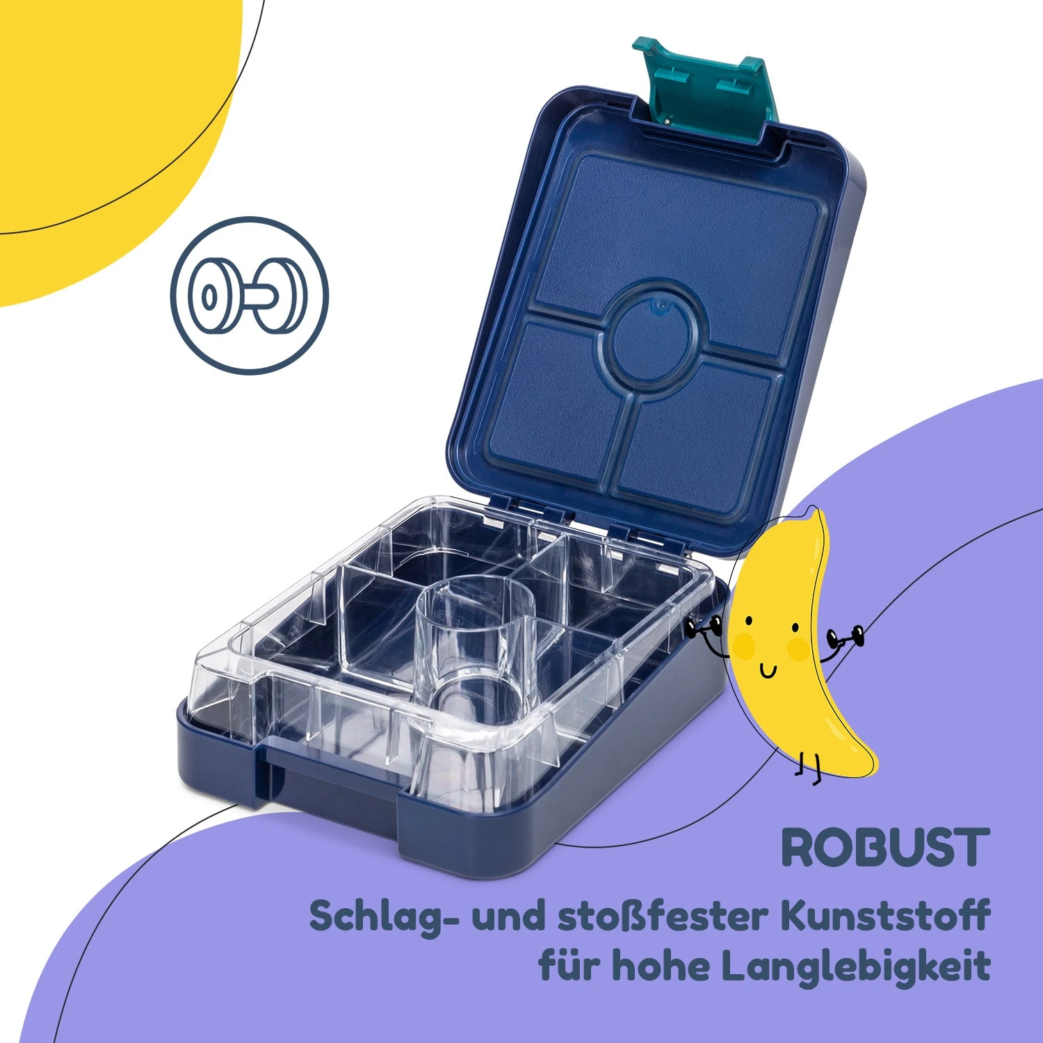 Klarstein Schmatzfatz Easy Snackbox 4 Fächer 18 X 15 X 5 Cm (BxHxT) 6 Klarstein Schmatzfatz Easy Snackbox 4 Fächer 18 X 15 X 5 Cm (BxHxT) – Bild 6