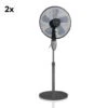 Summerjam Standventilator 2er-Set Standlüfter 50W 3 Stufen Grau