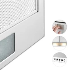 Karajan 60 Dunstabzugshaube Umluftset 536 M³/h Aktivkohlefilter -Klarstein 60002307 yy 0005 detail cooker hood 60cm Stainless steel