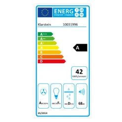 Remy Dunstabzugshaube Umluftset 90cm 230W 620m³/h Schwarz -Klarstein 60002322 energy label