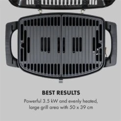 Parforce One 3,5kW 12000BTU 300°C SNJS Gasschlauch Grau -Klarstein 60002428 yy 0003 logo Klarstein Parforce One Gasgrill 12000BTU grau