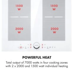 Gusteau Delicatessa Einbau-Ofen-Set Induktion 7000W 64Ltr Weiß Edelstahl -Klarstein 60002590 yy 0007 logo Klarstein Delicatessa 60 Induktionskochfeld weiss