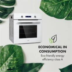 Gusteau Hektor Einbau-Set Backofen + Unterbau-Haube 2950W 64Ltr 530 M³/h Weiß Edelstahl -Klarstein 60002592 yy 0006 logo Klarstein Gusteau Elektrischer Einbaubackofen weiss