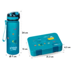 Schmatzfatz Frühstücksset Lunchbox & Trinkflasche Tritan Dicht BPA-frei -Klarstein 60002946 yy 0008 dimensions