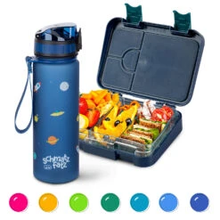 Schmatzfatz Frühstücksset Lunchbox & Trinkflasche Tritan Dicht BPA-frei
